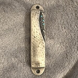 Silver and Turquoise Mezuzah